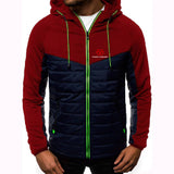 Massey Ferguson 2024 Men Printing New Autumn Warm Patchwork Hip Hop Seven-color Cotton-padded Jacket Hooded Tops