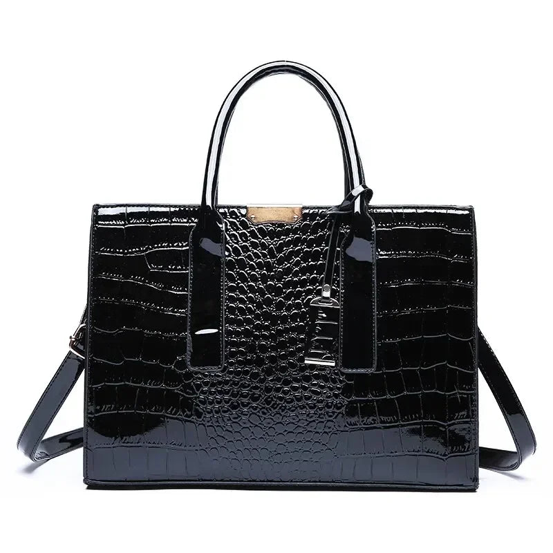 Luxury Vintage Crocodile Pattern Tote