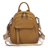 Zency Soft Genuine Leather Women Small Casual Backpack Travel Rucksack Shoulder Bag Purse Preppy Style Mochila 2025