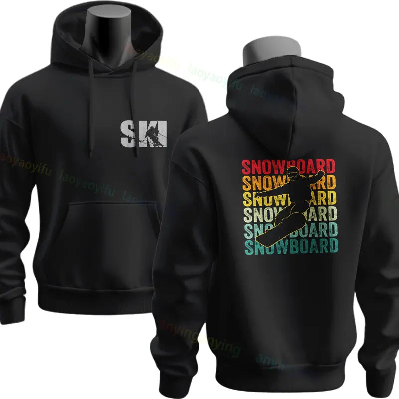 Men's Ski & Snowboard Graphic Hoodie for Fall and Winter