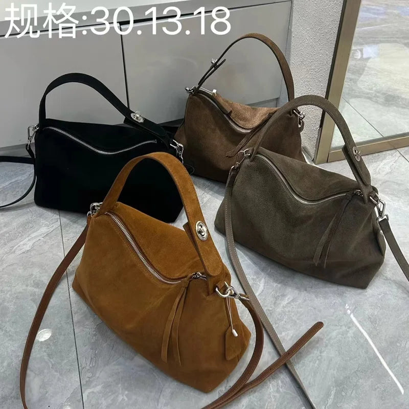 Luxury Suede Boston Tote