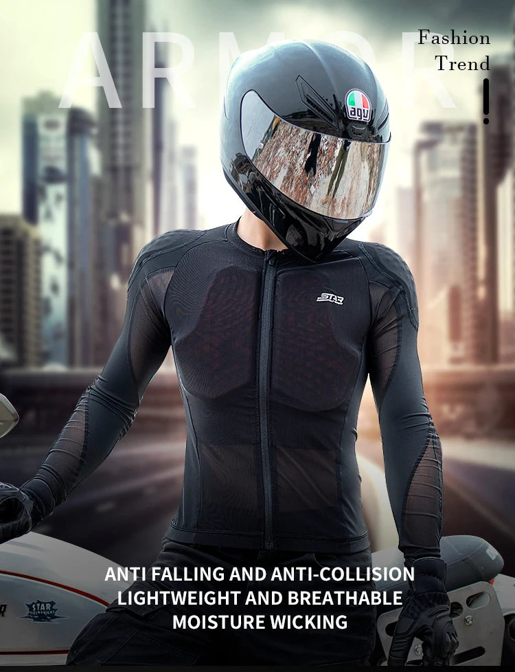 Summer Men Motorcycle Soft Armor Jacket CE Level 2 Moto Body Armor Clothing Male Motocross Protection Riding Protective Gear