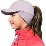 Women's Fleece Ponytail Hat with Ear Warmers & Reflective Cap