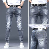 Men's Printed Stretch Slim Fit Denim Jeans