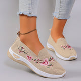 Women's Breathable Mesh Flat Sneakers — Lightweight Slip-On Casual Shoes
