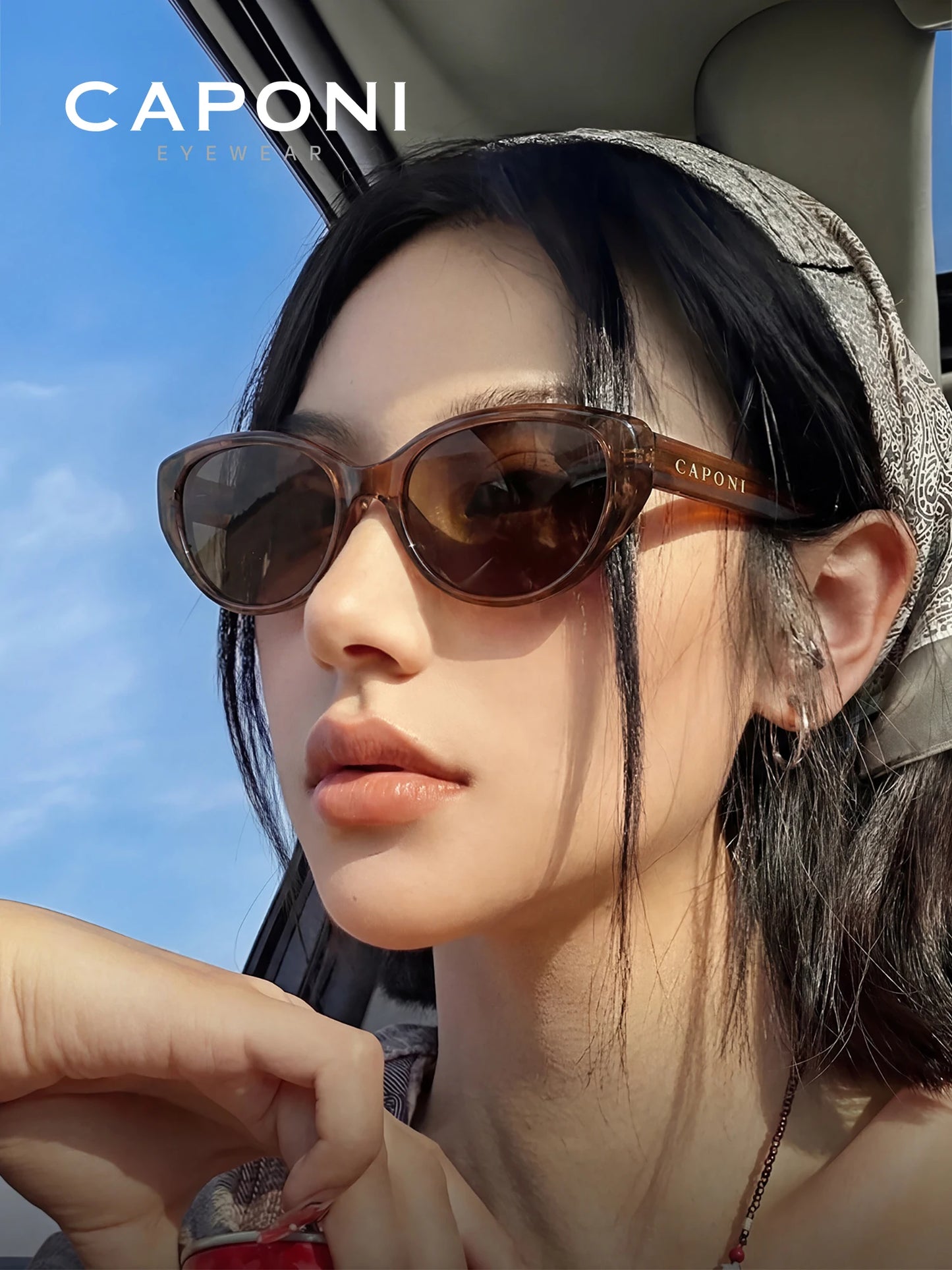 CAPONI Cat Eye Polarized Sunglasses for Women
