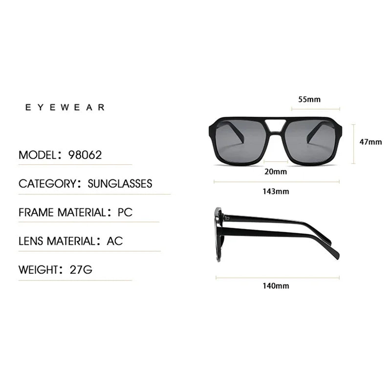 Square Frame Sunglasses – UV400 Protection, Unisex