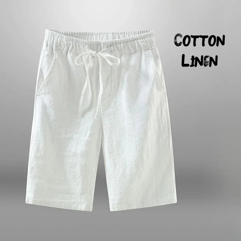Men's Cotton Linen Drawstring Shorts
