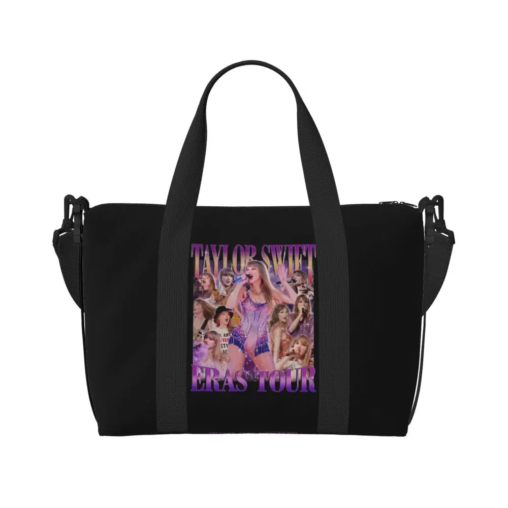 Custom The Eras Tour 1989 Taylor's Swift's American Pop Singer Tote Bag Women Large Capacity Beach Gym Travel Bags