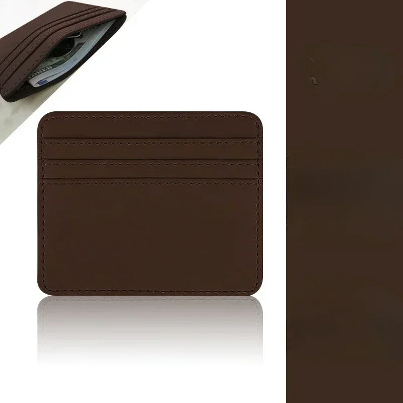 1Pc Pu Leather ID Card Holder Candy Color Bank Credit Card Box Multi Slot Slim Wallet for Women Men Business Card Cover
