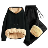 Men’s Thickened Lamb Velvet Hoodie Set
