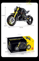 HUIQIBAO 1:8 Classic Motorbike Building Blocks High-tech Model Moto City Racer Bricks Toy for Kid Boy Children Adult MOC Car Set