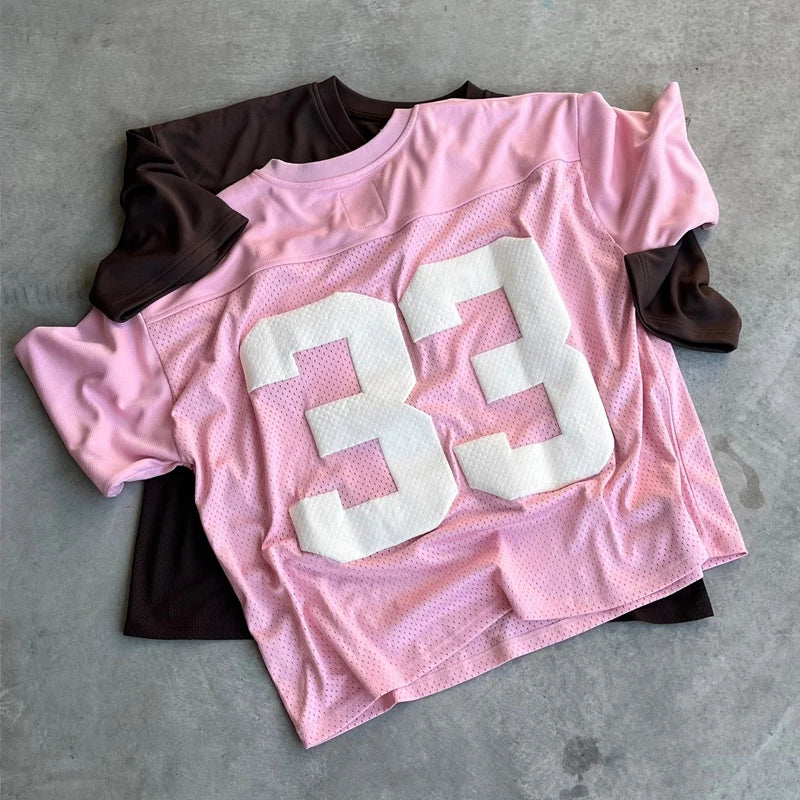 Y2K Retro Oversized Mesh Jersey