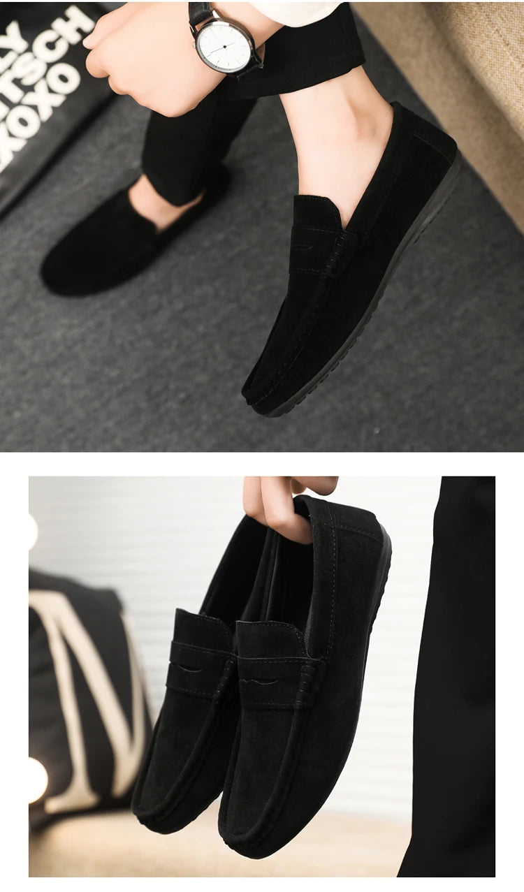 2026 Casual Men's Shoes Versatile Comfortable Work Shoes Driving Loafers Black, Grey, Khaki Three-Colour