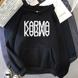 KARMA Vintage-Inspired Fleece Pullover Hoodie