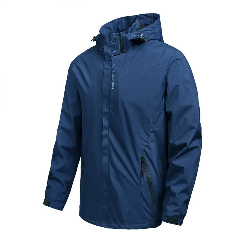 Men’s Hooded Rain Jacket with Detachable Hood
