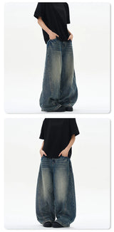 Men's Vintage Wide-Leg Denim Jeans | Relaxed Streetwear Fit