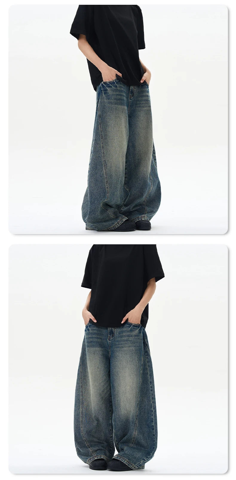 Men's Vintage Wide-Leg Denim Jeans | Relaxed Streetwear Fit