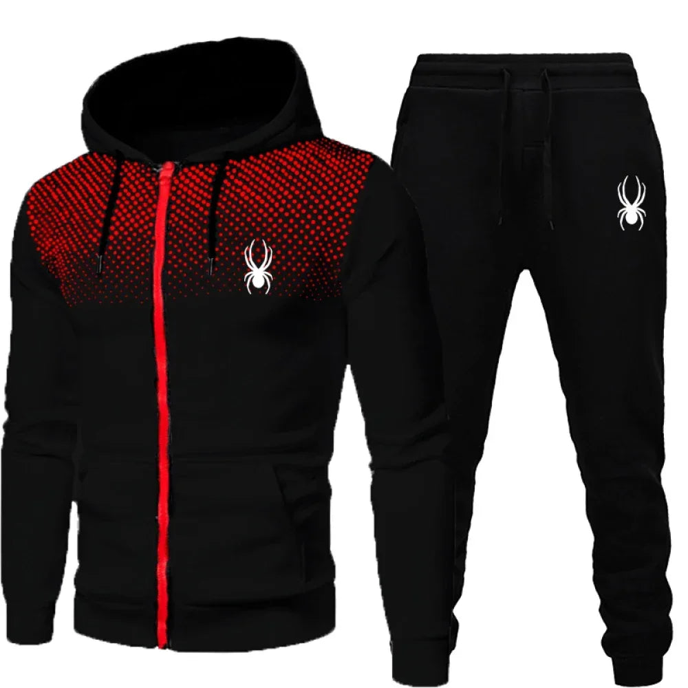 2025 popular two-piece men's sportswear jogging suit sportswear hooded sweatshirt zipper sweatshirt autumn and winter clothing