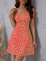 Floral Backless Mini Cami Dress - Summer Beach Style