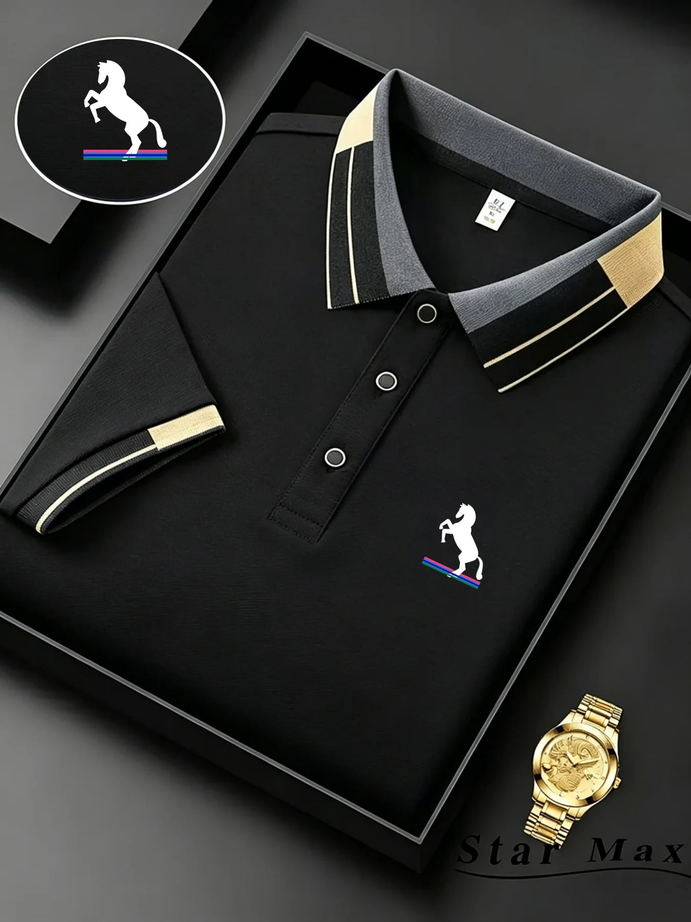 Men's Horse Embroidery Polo | Milan-Style Summer Shirt