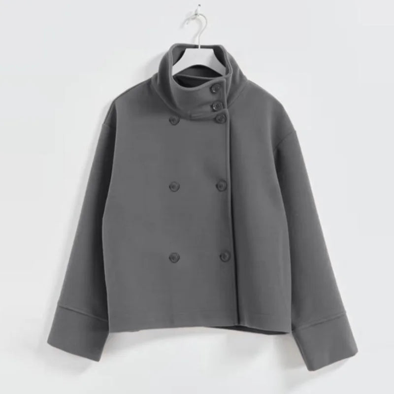 Urban Stand-Collar Woolen Coat