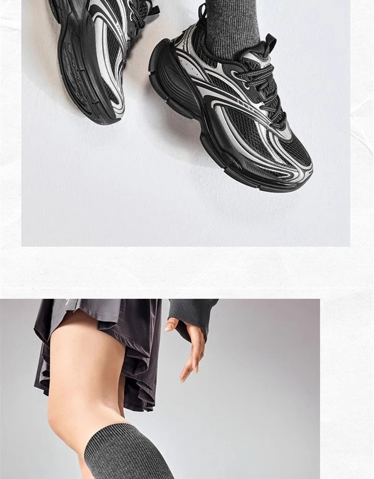 Xtep Basque 2 Casual Shoes for Men Height-increasing Mesh Cushioning Retro Millennium Daddy Female Shoes 875219320012