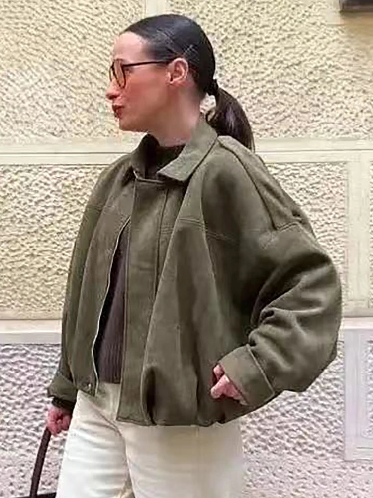 Women's Vintage Bomber Jacket – Effortless Chic