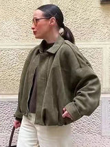 Women's Vintage Bomber Jacket – Effortless Chic