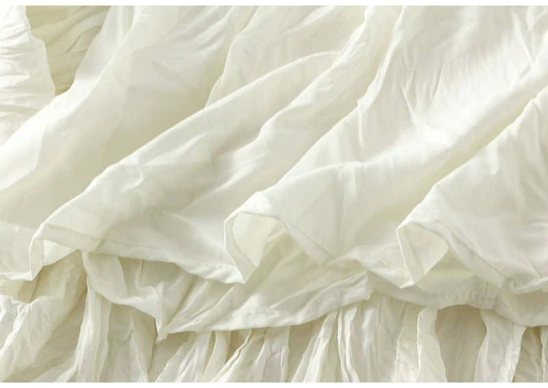 Women's Pleated Maxi Skirt – Elegant A-Line Beach Style