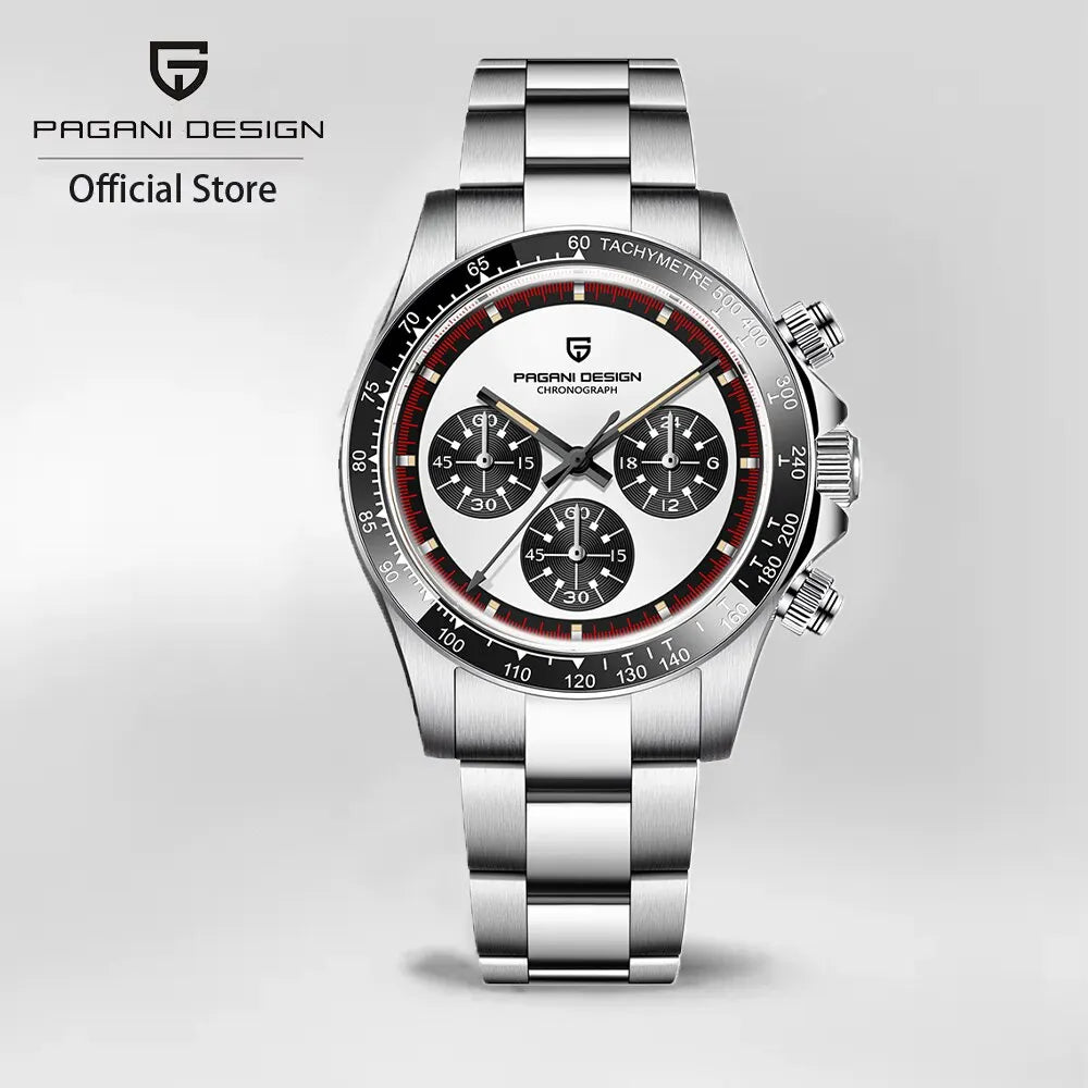 2026 PAGANI DESIGN New Men Quartz Wristwatch Fashion Ceramic Bezel Chronograph Stopwatch Waterproof 100m Stainless Watch for Men