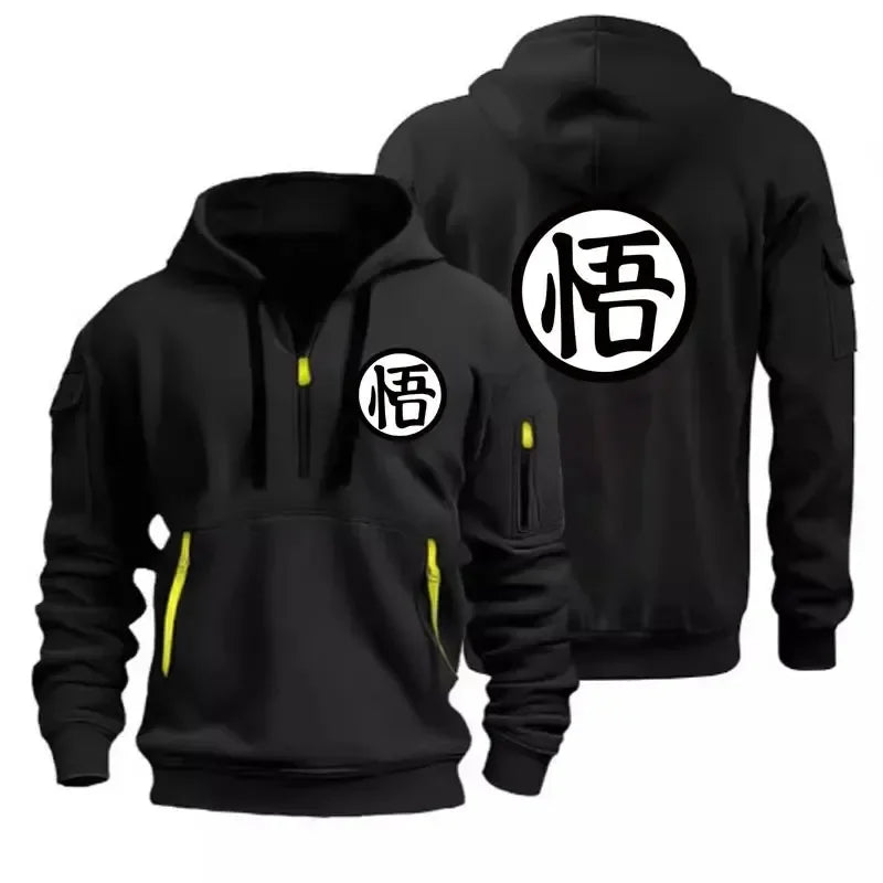 Goku Half-Zip Hoodie | Cozy Anime Sweatshirt for Fans