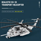 CH-53E Transport Helicopter Building Blocks Army Plane Military Fighter Model Assembly Bricks Desktop Ornaments Toy Holiday Gift