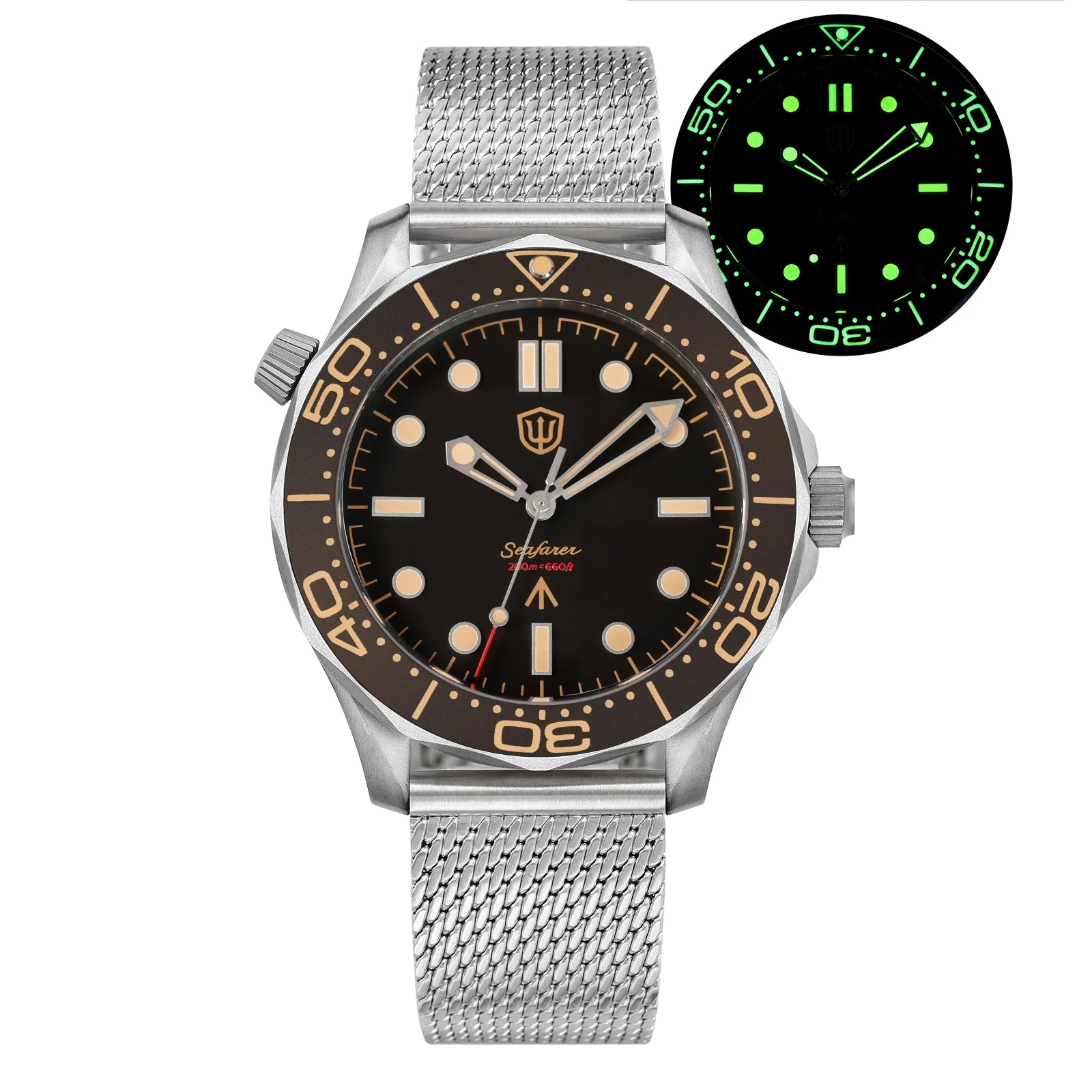 Watchdives WD007Q Titanium Dive Watch 42mm VH31 Sweep Quartz Men Watch Sapphire Crystal Helium Escape Valve 200M Waterproof Lumi