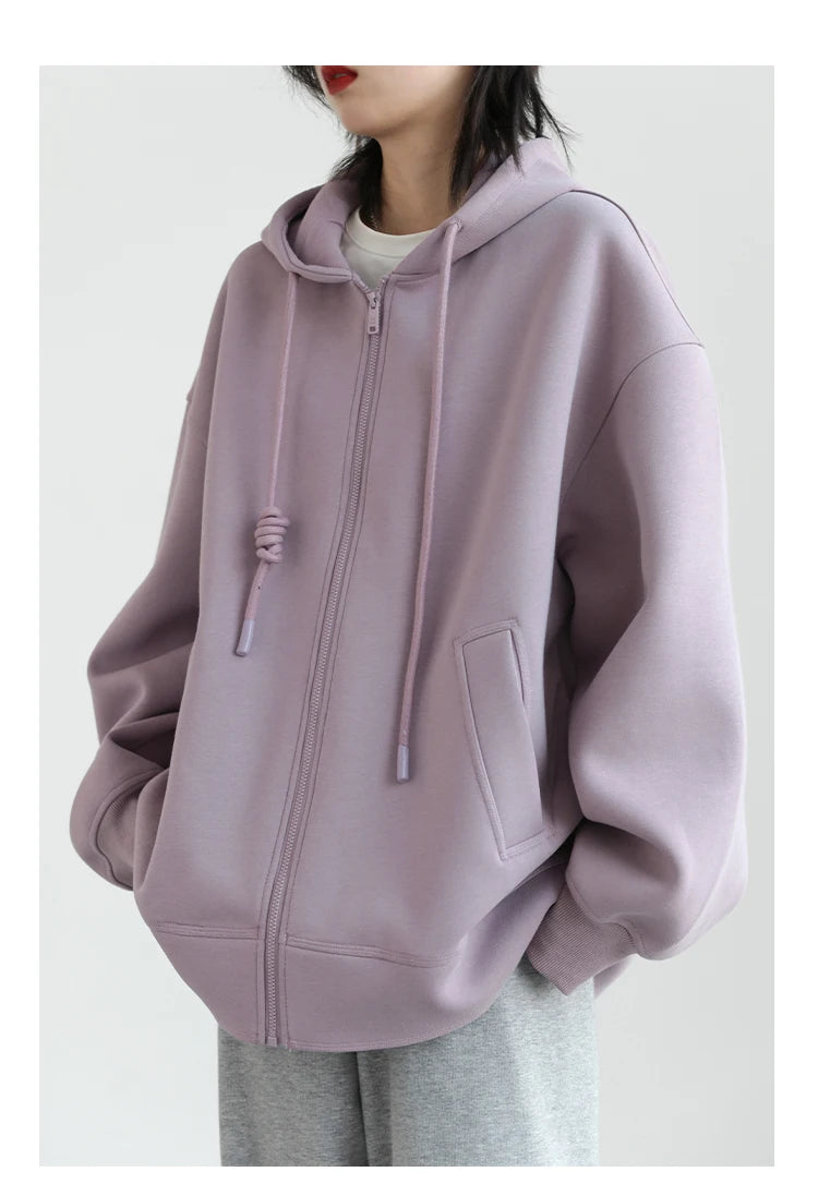 Women’s Relaxed Longline Zip-Up Hoodie