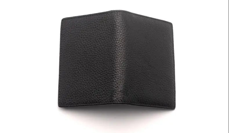 Dropshipping Custom Name Genuine Leather Men Women Business Card Holder Bifold Credit Card Case With ID Window