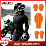 WOSAWE Women Motorcycle Jacket Summer Rider Shirt Back Support Pads Street Riding Jacket Moto Soft Gear Motorcyclist Clothing
