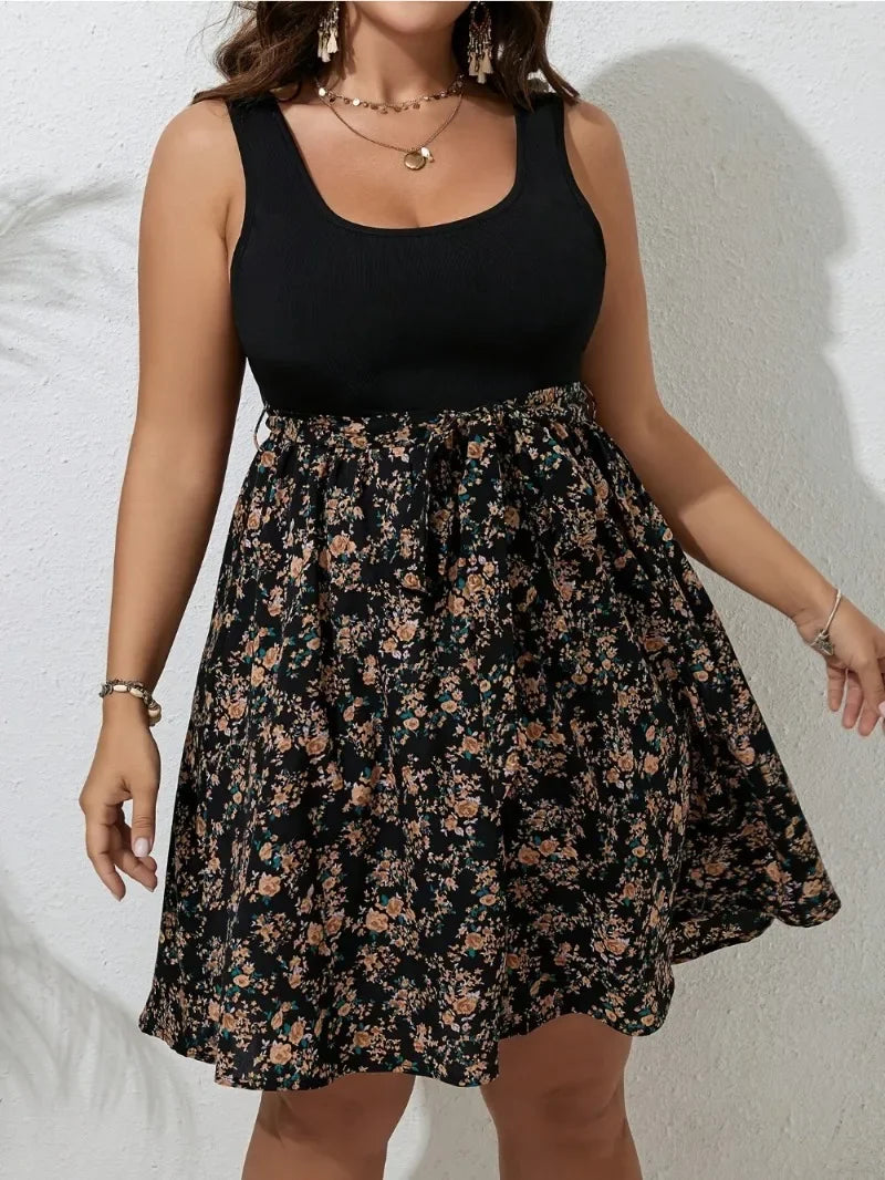 Plus Size Floral Summer Knit Dress