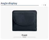 New Women Genuine Leather Mini Wallet RFID Folding Simple Ultra-thin Small Soft Cowhide Wallet Female Card Holder Coin Bags