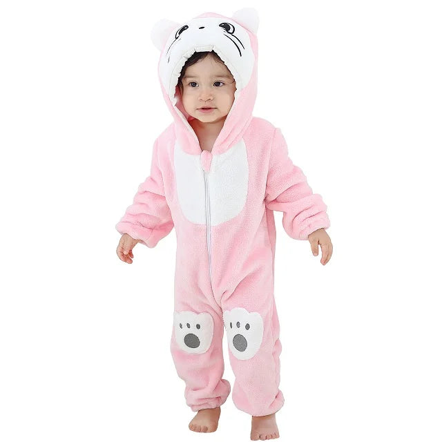 Plush Hooded Baby Winter Romper