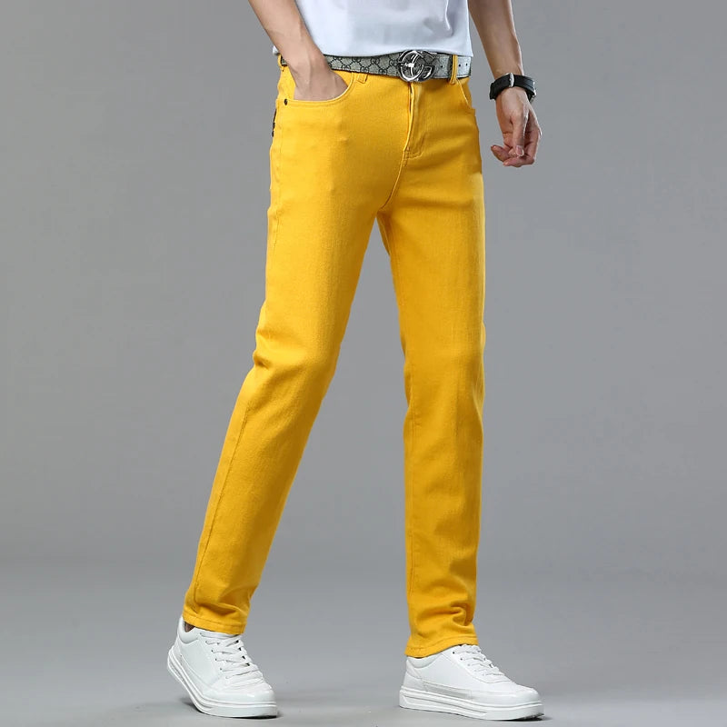 Men's Elastic Colorful Straight-Fit Jeans | Spring Autumn