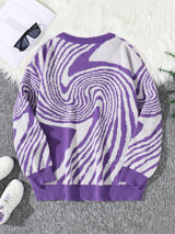 Men’s Contrast Maze Jacquard Crewneck Sweater