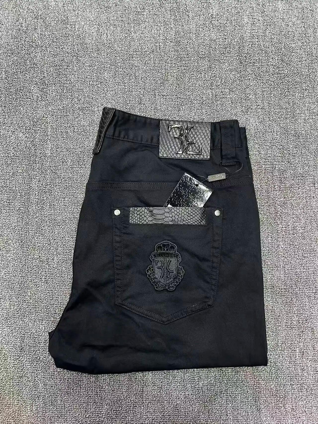 BILLIONAIRE BLSK CPRT Jeans Men 2026 Spring Summer new fashion Embroidery comfortable elasticity outdoors Big size 34-42 Pants