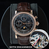 Sugess Men Watch ST1908 Swanneck Movement Mechanical Chronograph Wristwatch Genuine Moonphase Calendar Vintage Leather NEW 2023