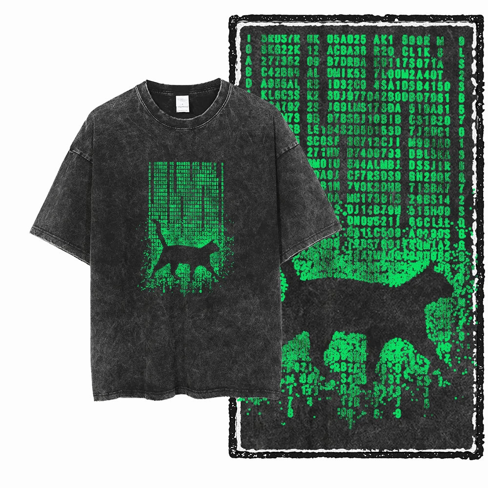 DB Cat Acid-Washed Graphic Tee