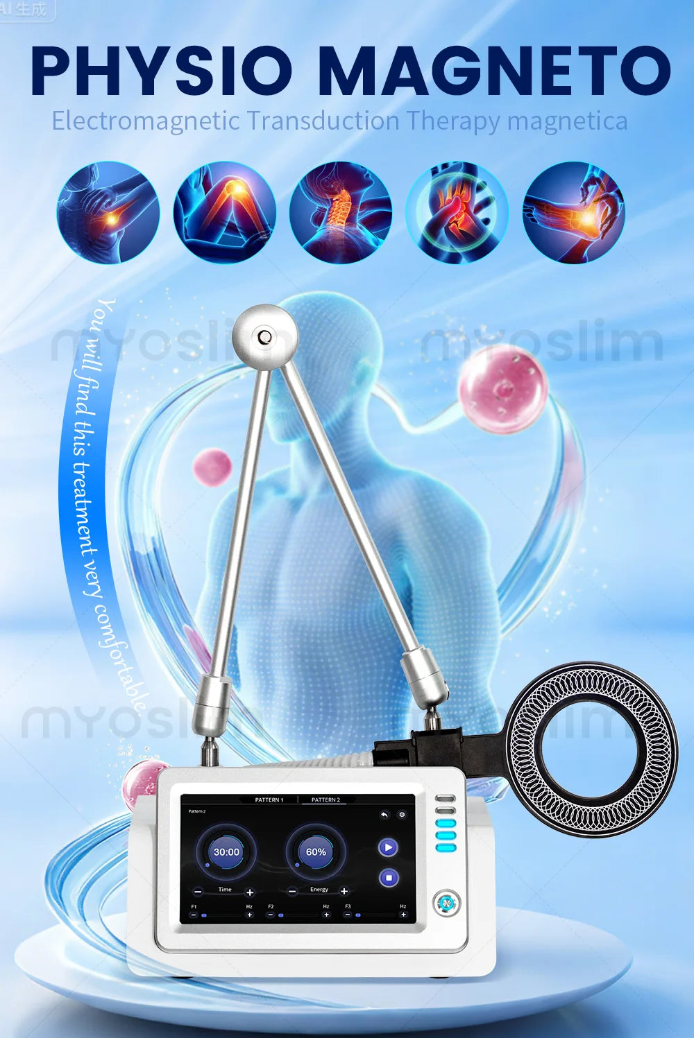 Portable Emtt Physio Magneto Therapy Magnetoterapia Pain Relief PEMF Sports Injury Therapy Magnetotherapy Physiotherapy Machine