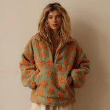 Women's Floral Fleece High-Neck Pullover