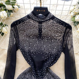 Sparkle & Shine: Women's Rhinestone Mesh Romper