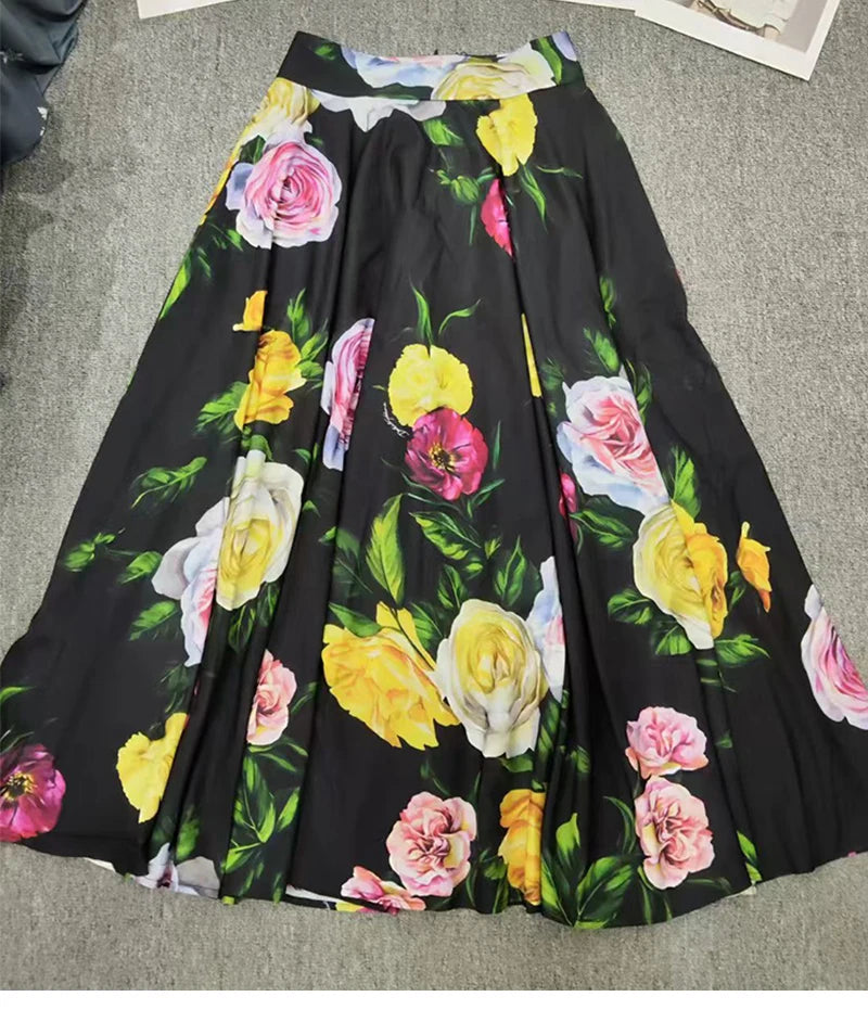 Floral Long-Sleeve Lapel Set