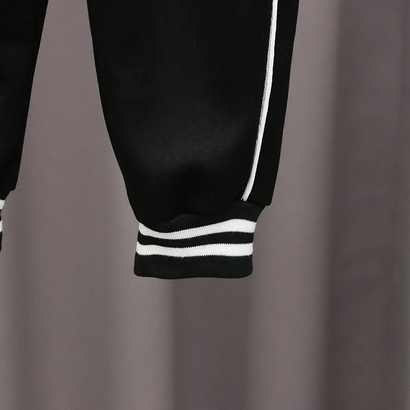 3pcs Set Kids Boys Clothes Baseball Coat+T-Shirt+Pant Spring Autumn Letter Print Sweatshirts Black Sports Casual Outfits Clothes